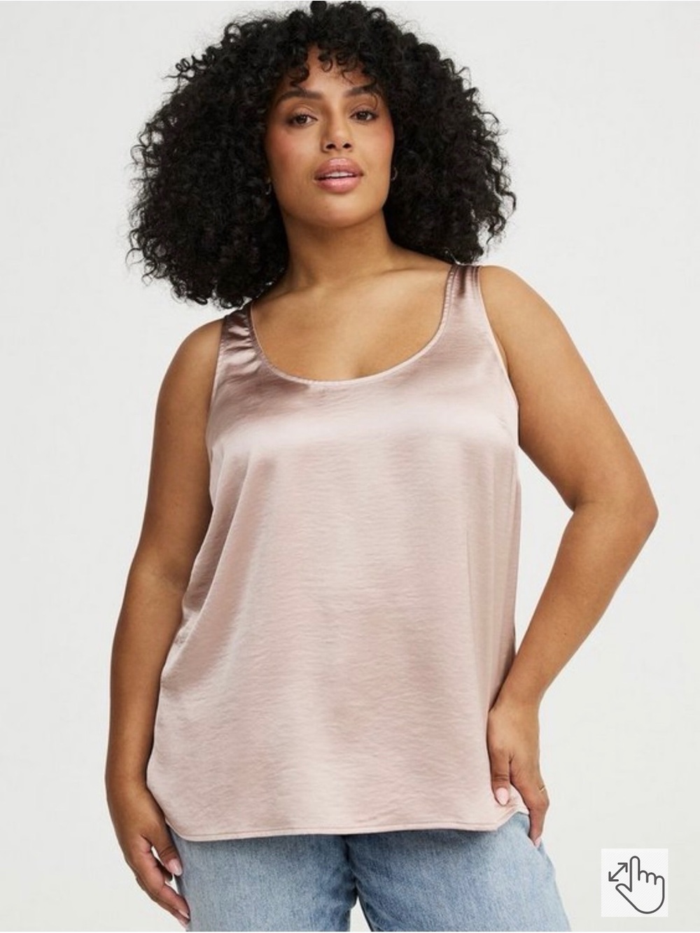 Torrid New Satin Scoop Neck Tank Top